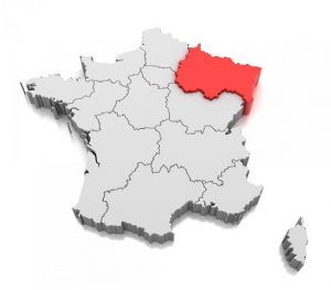 carte de la France gris et rouge