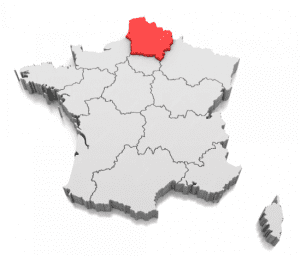 carte de la France gris et rouge