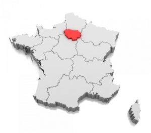 carte de la France gris et rouge